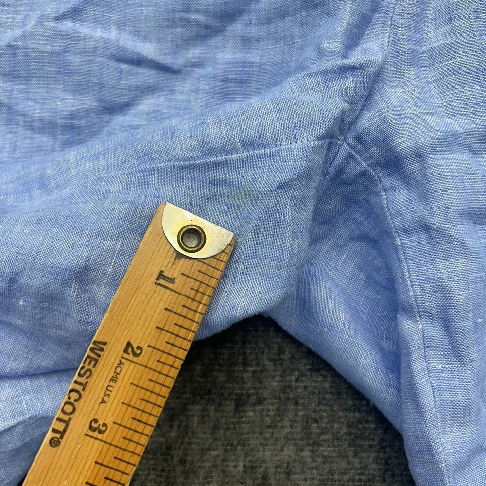 Quince European Linen Pants Womens XL French Blue Elastic Waist Pocket